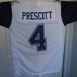 Prescott Cowboys Autographed Football Jersey w/COA